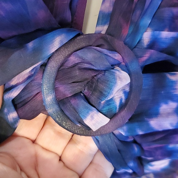 Rahi Leila Long Sleeve Cross Front Cutout Purple Tye-Dye Print Size XL NWOT'S - Picture 6 of 12